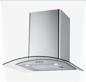 Curved glass extractor hood